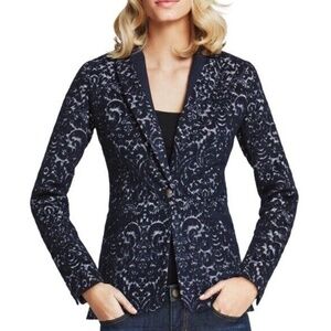 CAbi Style #109 Wool Blend Jacquard Textured Blazer Jacket